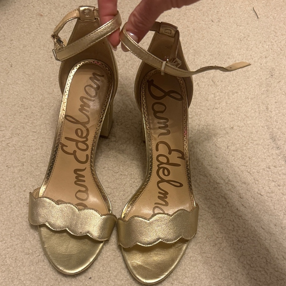 Sam Edelman Metallic Gold Heels